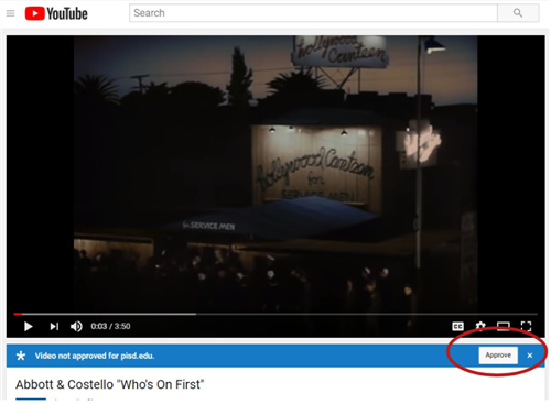 approve button on youtube 